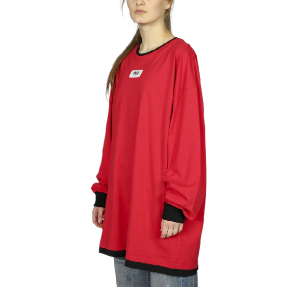 Front logo patch long T-shirt