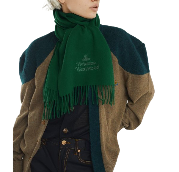 Wool fringe muffler