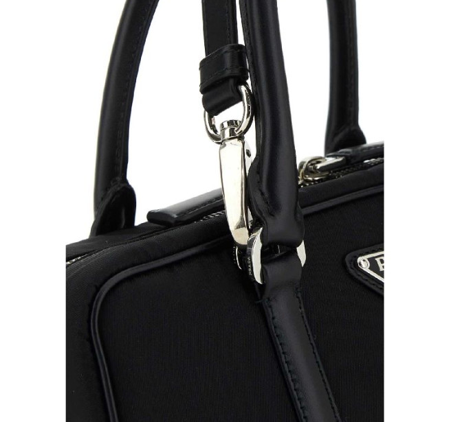 Triangular logo Re-nylon small tote bag