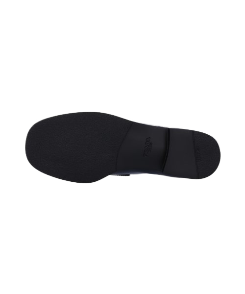 Women's Triangle Logo Patent Leather Loafers - Black