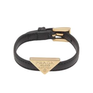 Triangle-logo leather bracelet