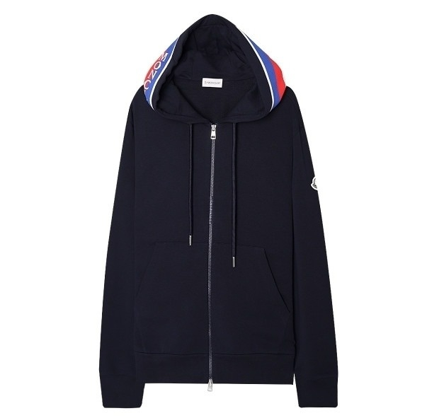 Logo patch hood zip-up