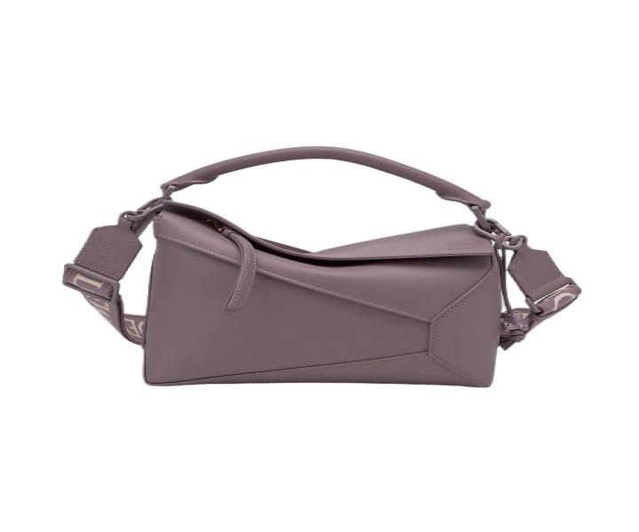  Women's Puzzle Edge Monochrome Small Tote Bag - Viola