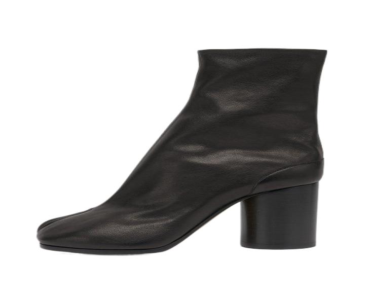Women's Tabi Vintage Leather Ankle Boots - Black