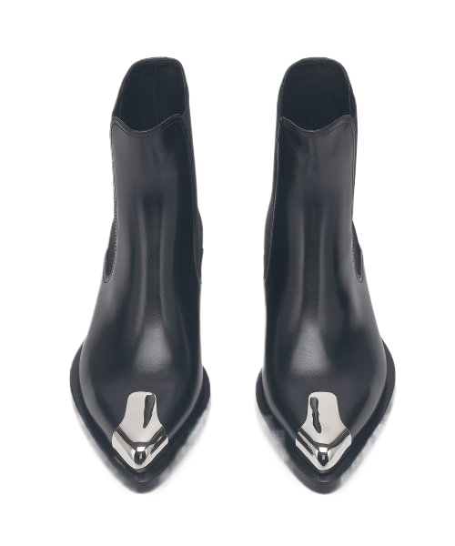 Women's Metallic Toe Chelsea Boots - Black