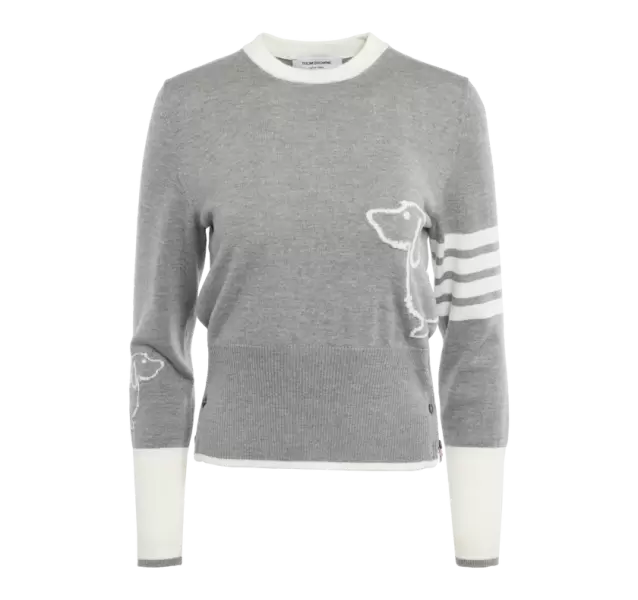  Fine Merino Hector 4 Bar Crew Neck Pullover