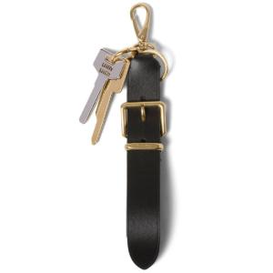 Metal logo key pendant leather key ring