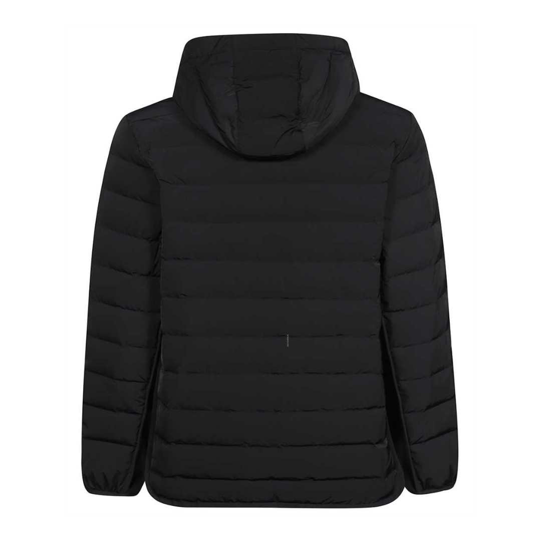 Downfill poly twill hooded padded jacket
