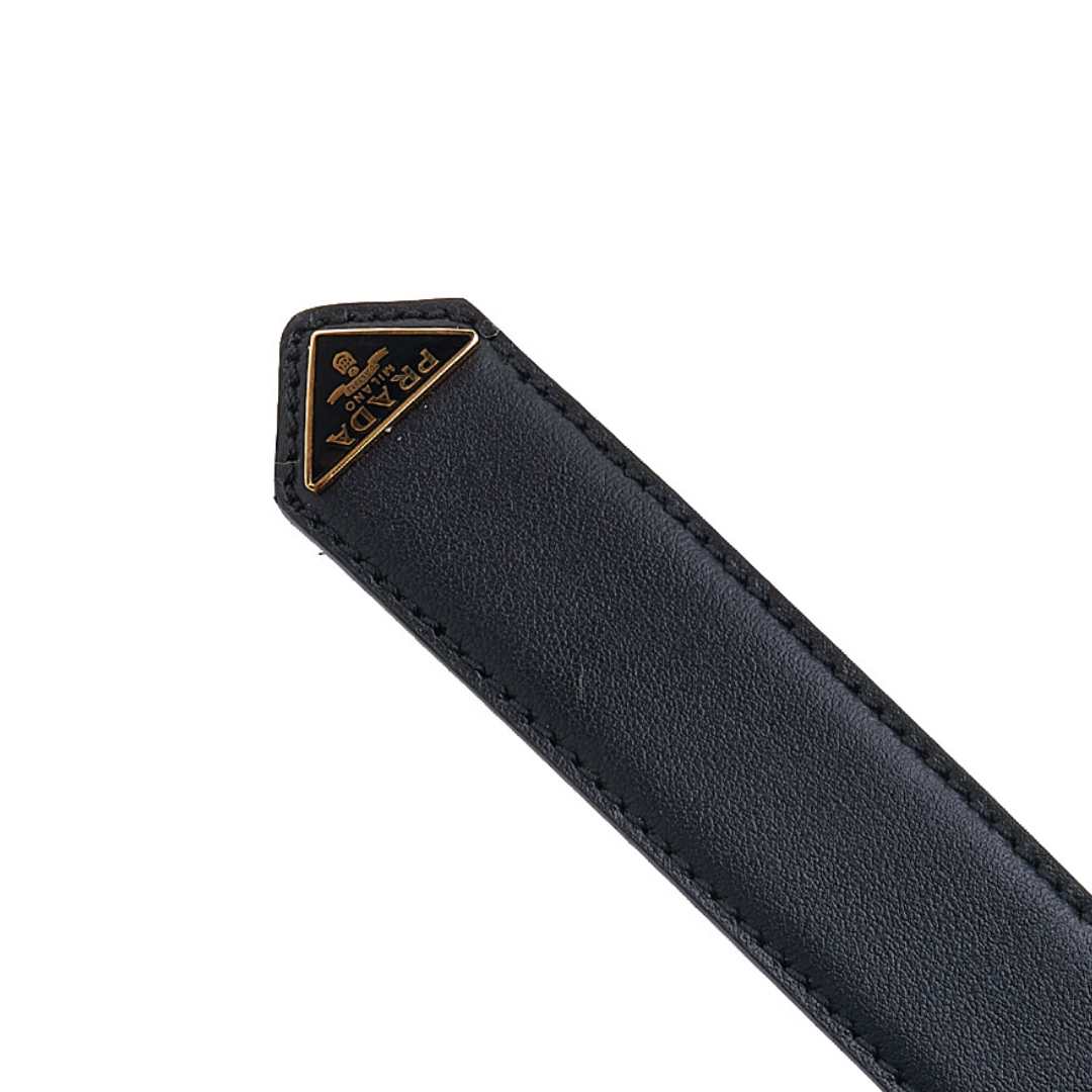 Triangle logo leather belt