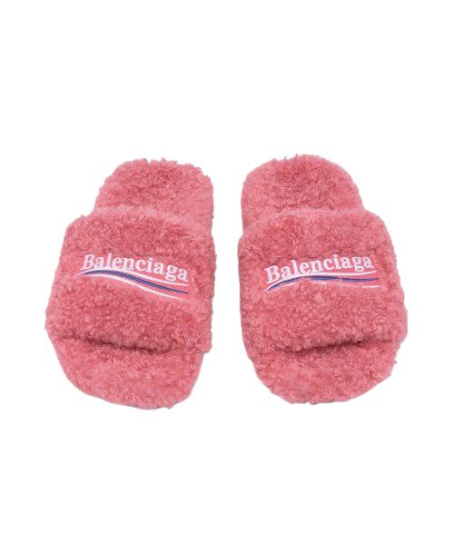 Women's Furry Slides - Pink
