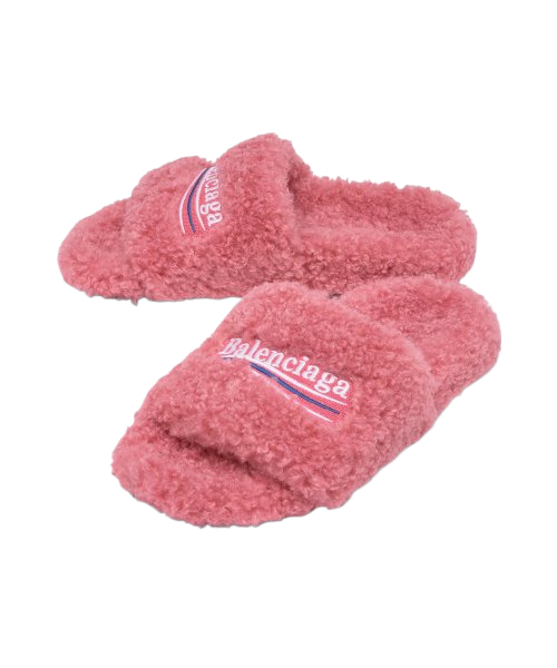 Women's Furry Slides - Pink