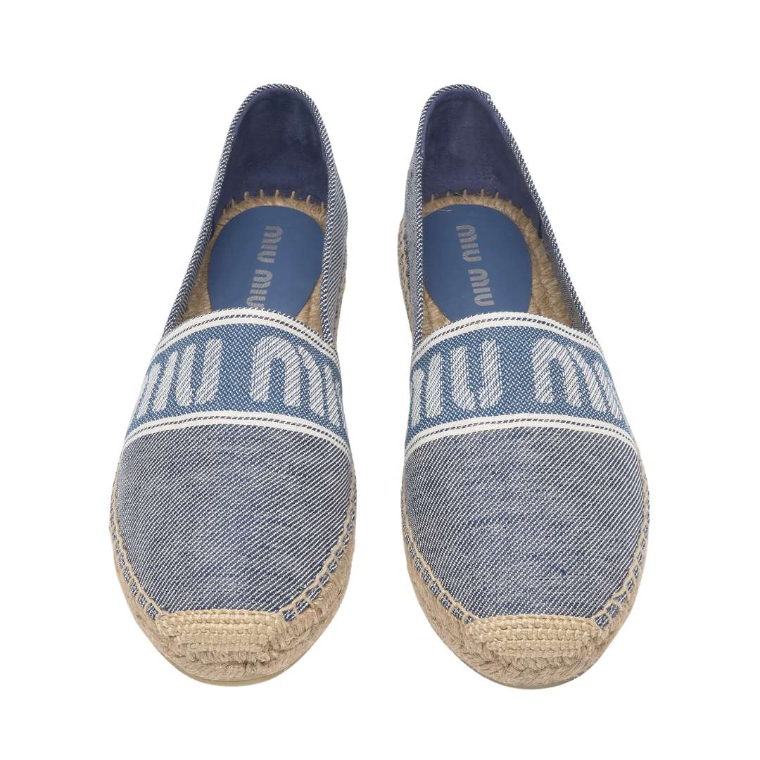 Logo Jacquard Denim Espadrilles
