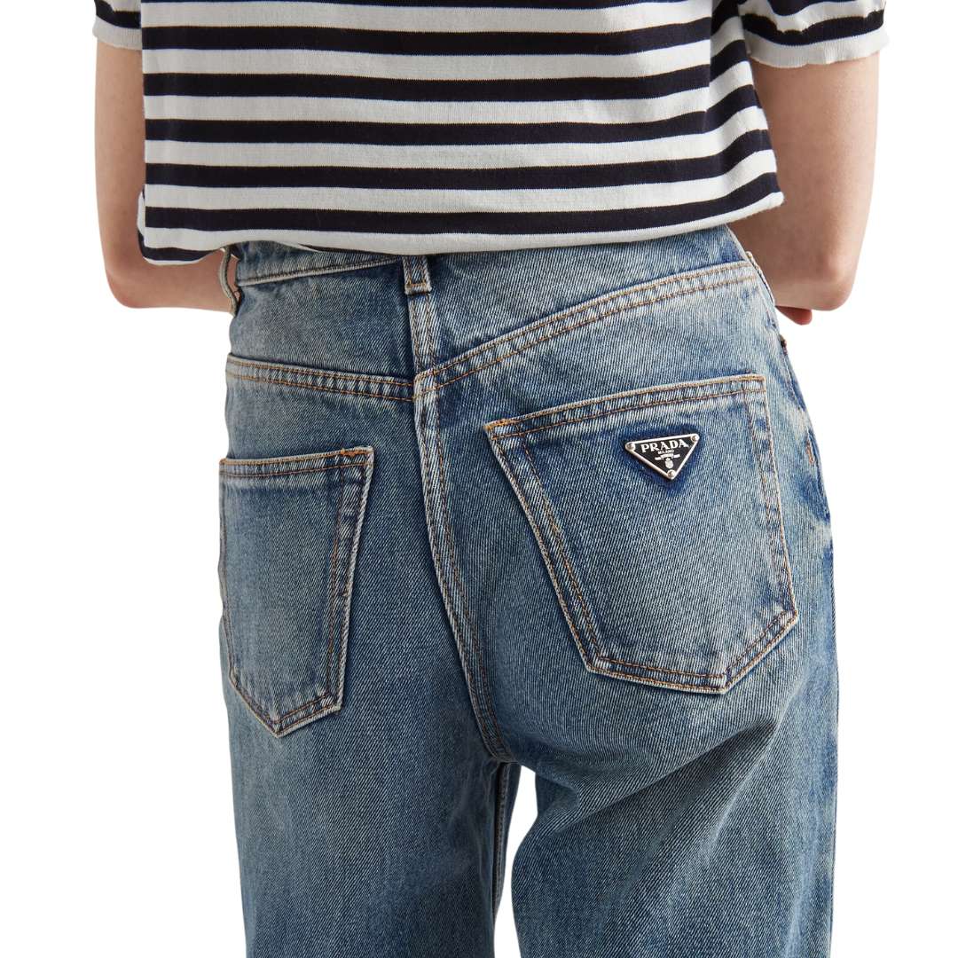 Sky Blue Five-pocket Denim Jeans