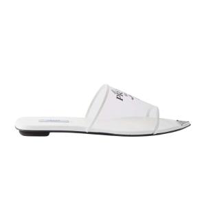 Logo-print White PVC slides