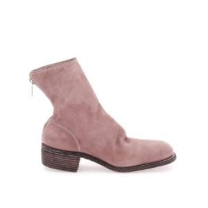 Back zipper detail leather ankle boots