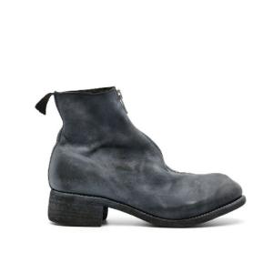 Zip-up round toe leather boots
