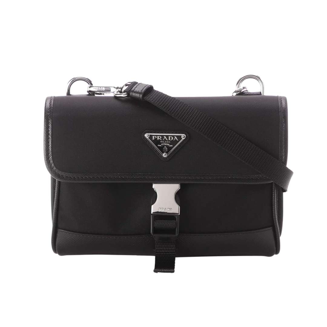 Black logo smartphone shoulder bag