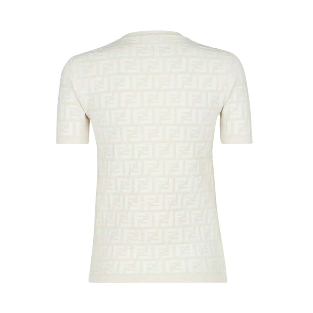 White FF viscose jumper