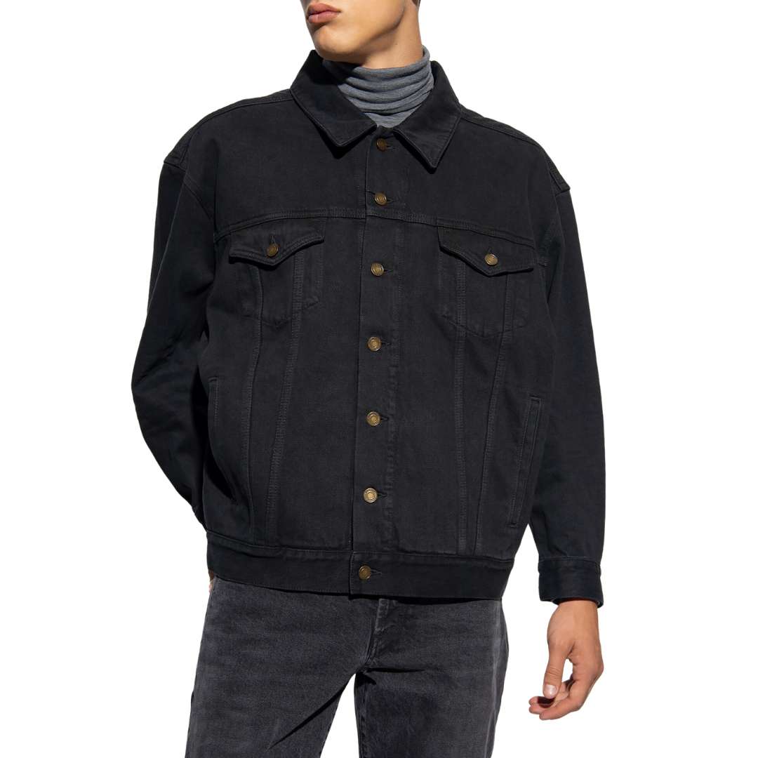 Oversized jacket in carbon black denim