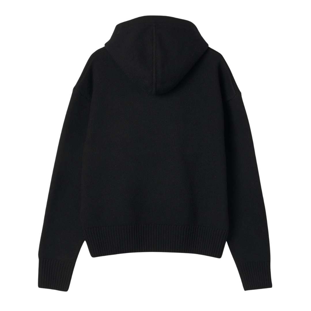 AMI de Coeur Oversize Intarsia Hoodie Black Red - 22SS