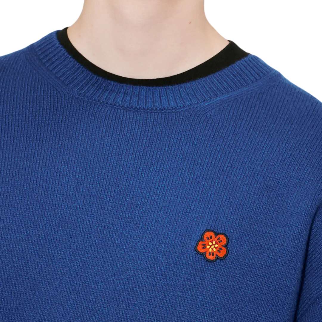 Boke Flower Crest embroidered wool jumper