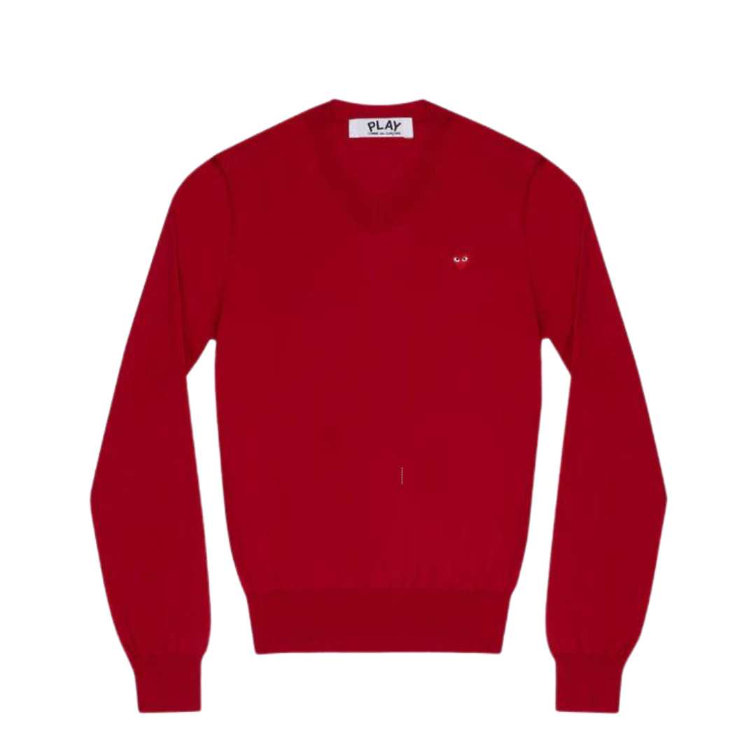 Red Heart Waffen V-neck Knit