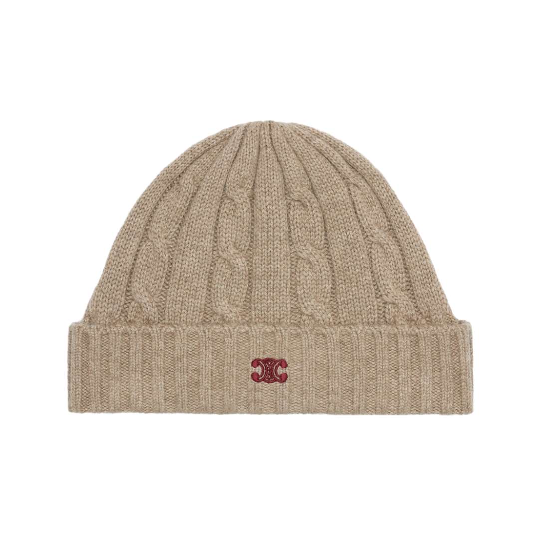 Cable-knit triomphe cap in cashmere