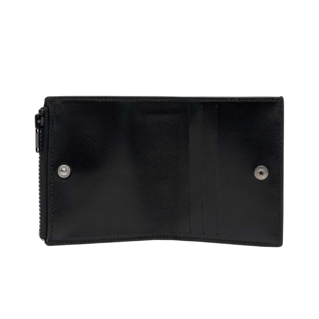 Zip Detail Flap Wallet 