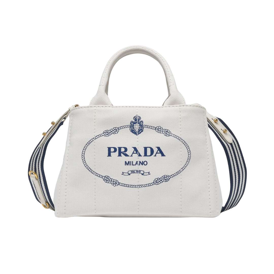 Logo Printed Denim Tote Bag