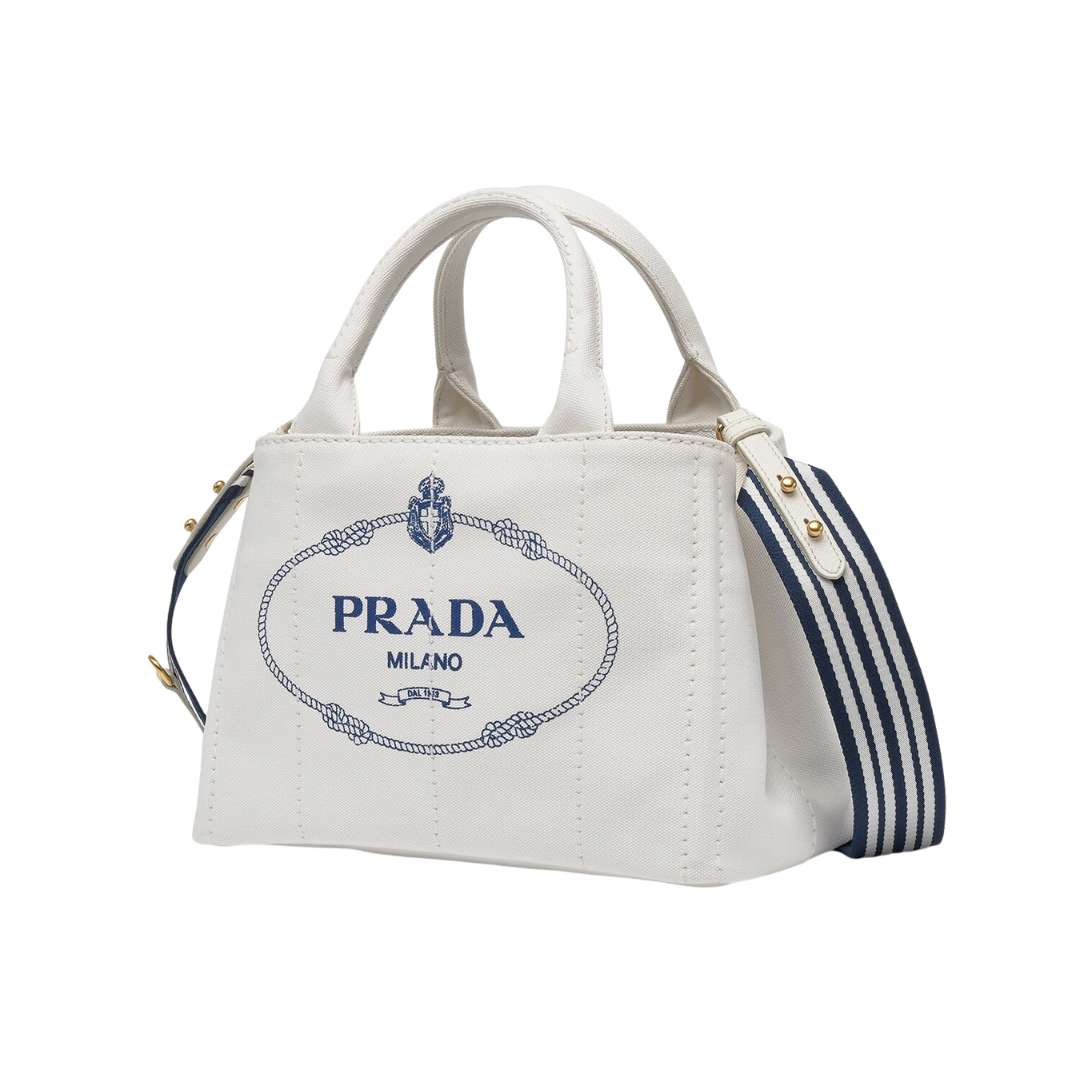 Logo Printed Denim Tote Bag