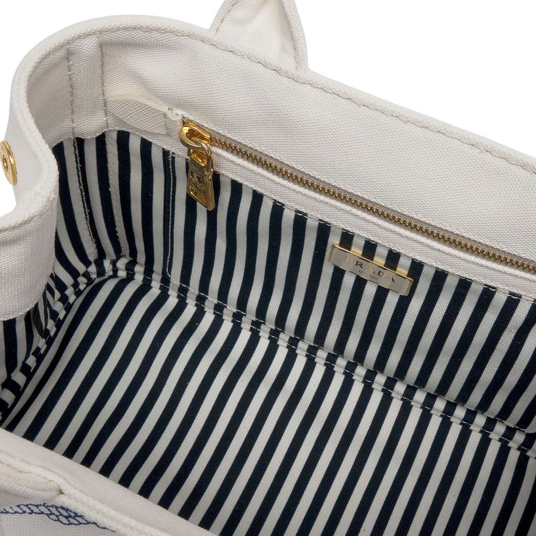 Logo Printed Denim Tote Bag
