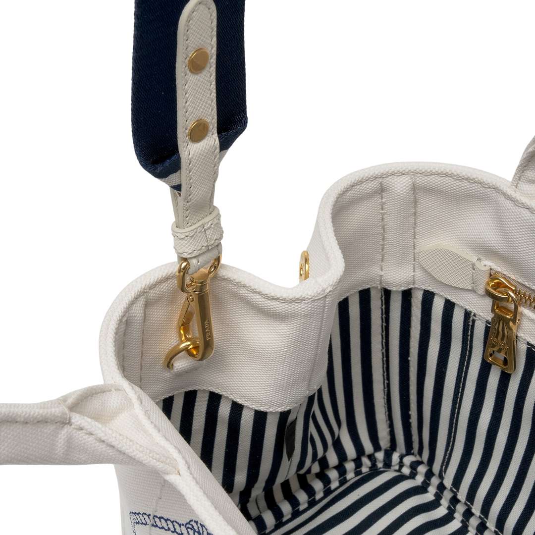 Logo Printed Denim Tote Bag