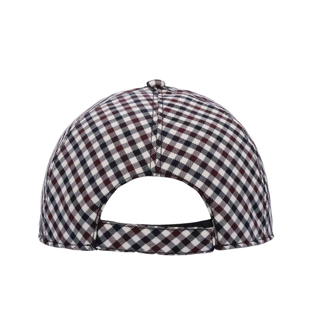 Logo-Embroidered Checked Baseball Hat 