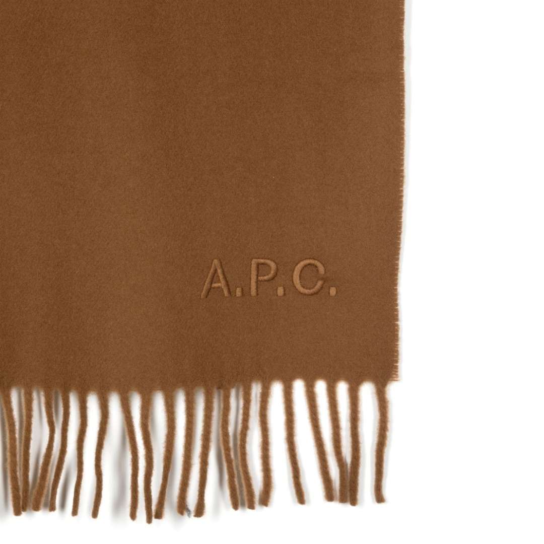 Logo-embroidered wool scarf