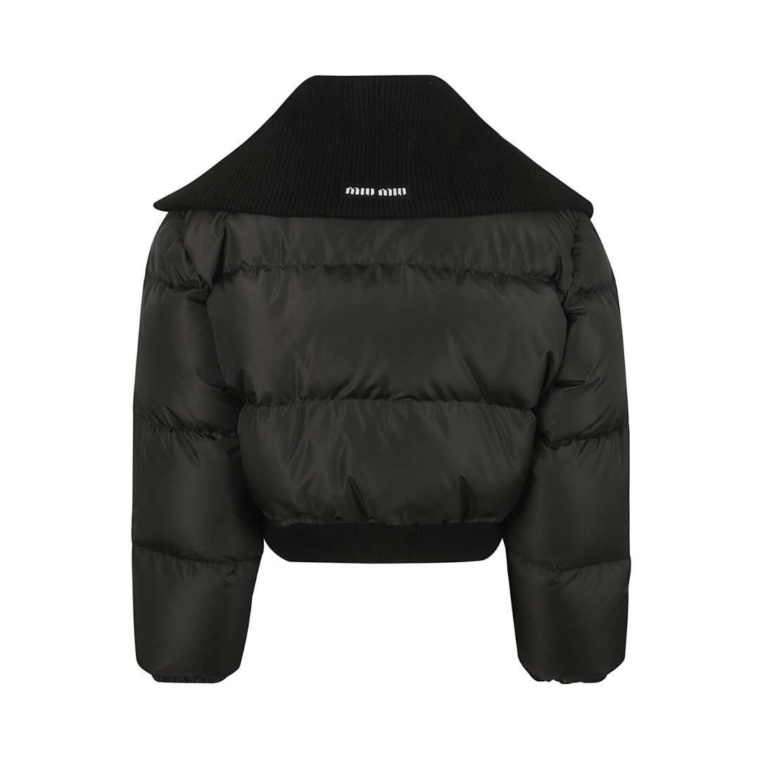 Short Nylon Plain Logo Down Jackets