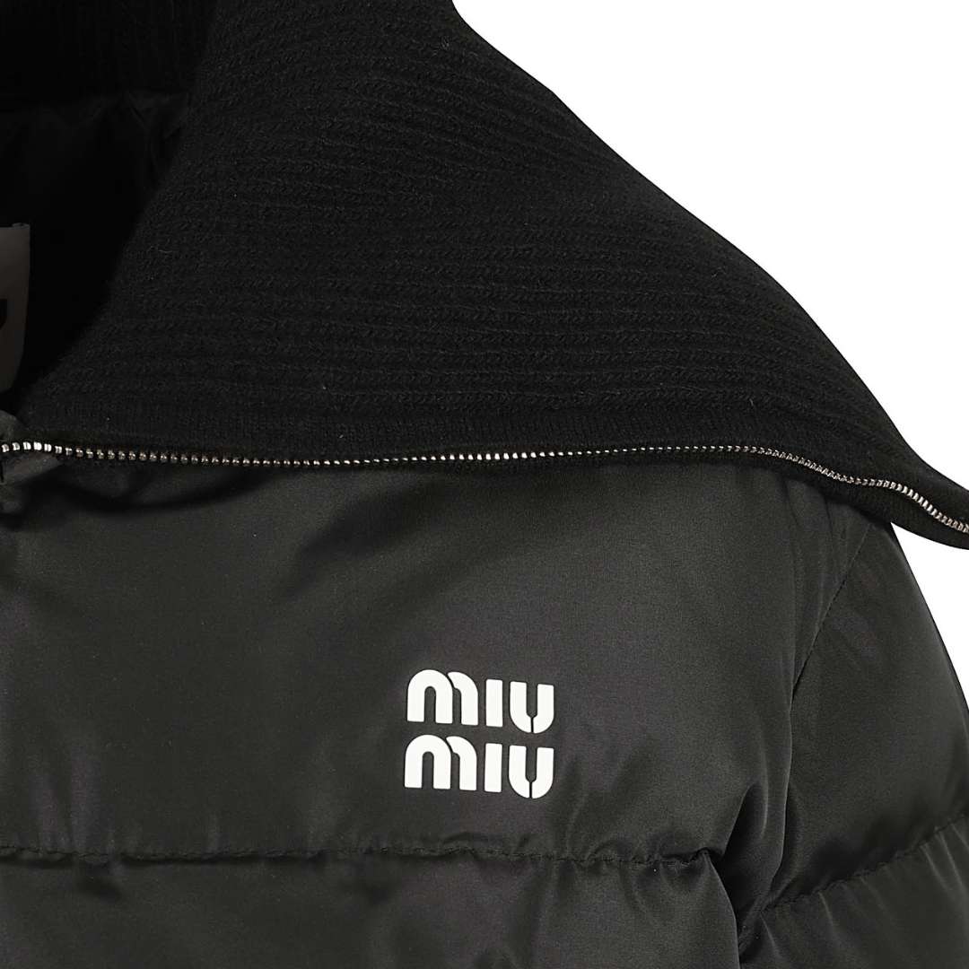 Short Nylon Plain Logo Down Jackets