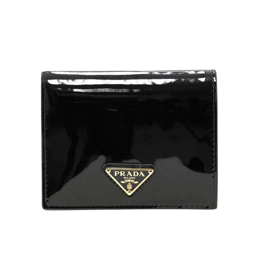 Triangle logo leather wallet