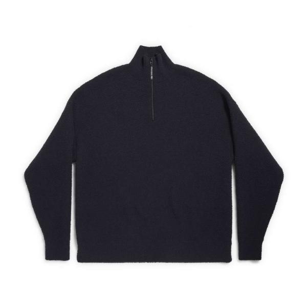 Half-zip high-neck sweater