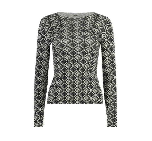 Jacquard moon pattern slim top