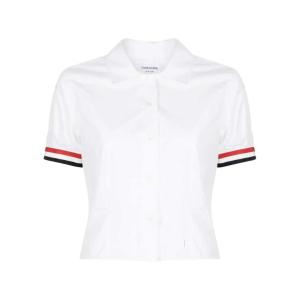 Women's RWB Striped Short Sleeve Shirt - White