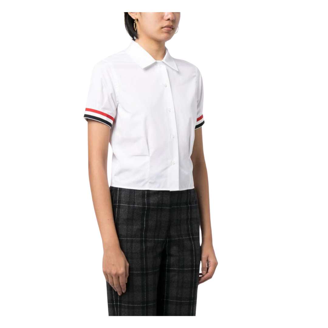 Women's RWB Striped Short Sleeve Shirt - White