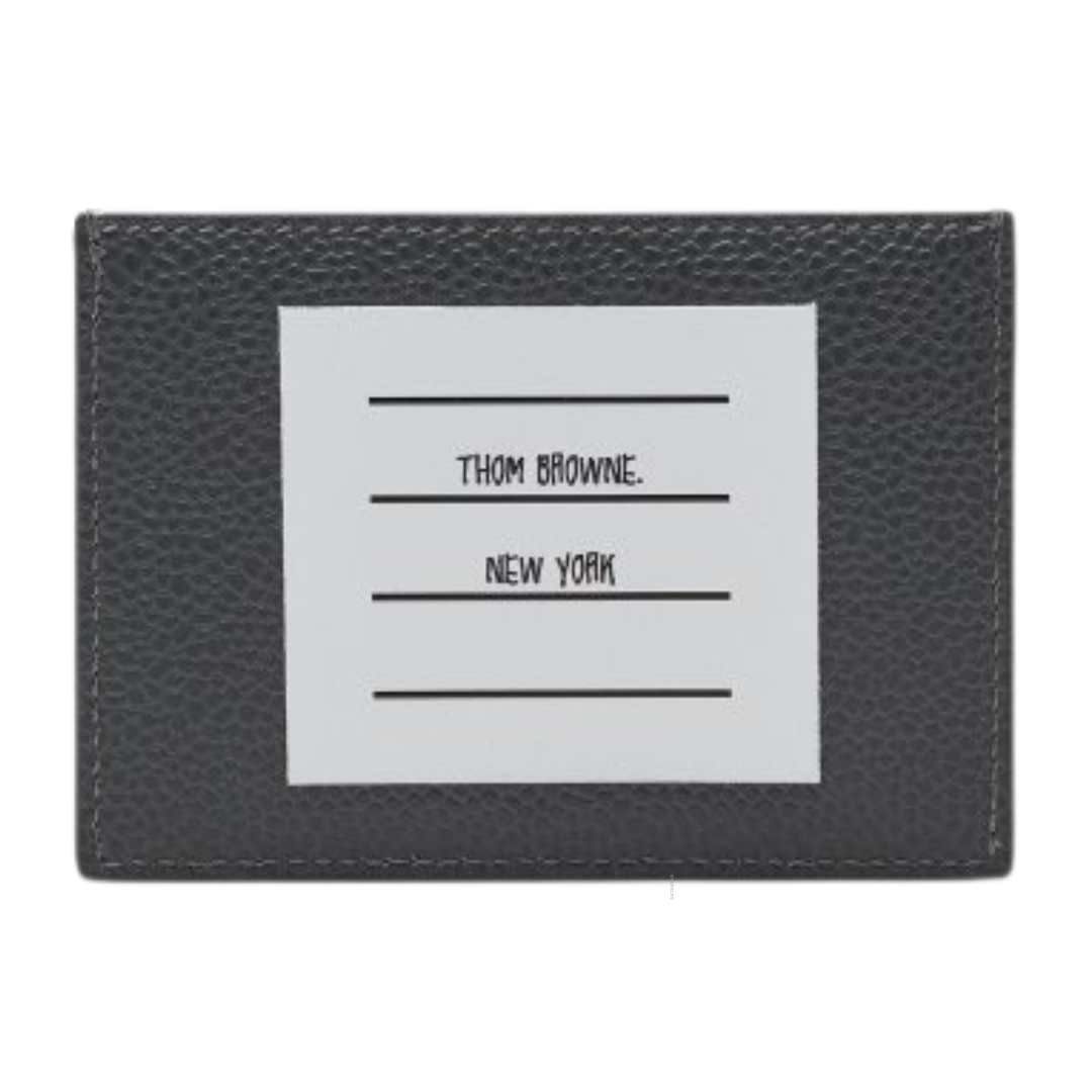 Men's Back Paper Logo Label Card Case - Dark Gray