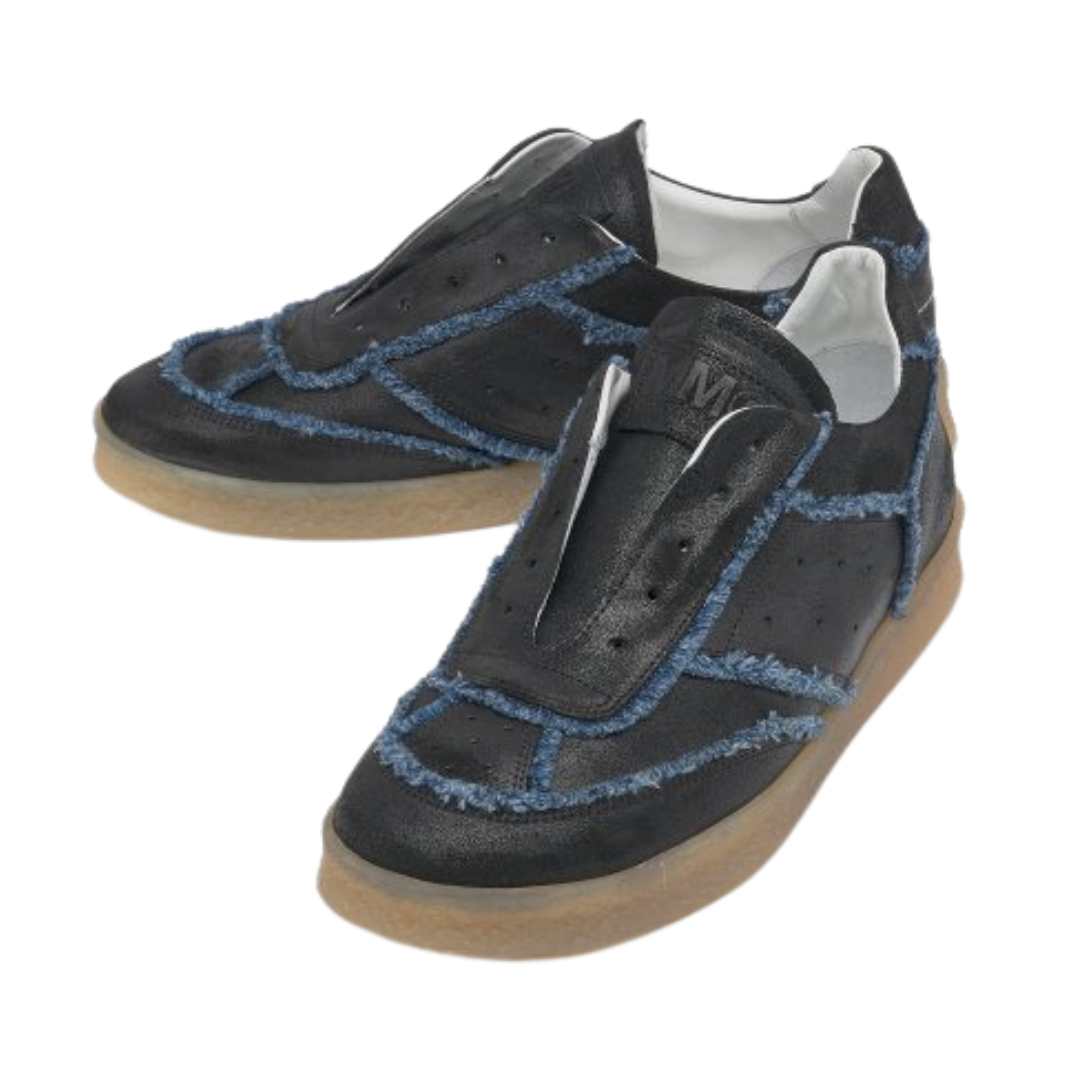 Men's low-top sneakers - Black: Blue Denim