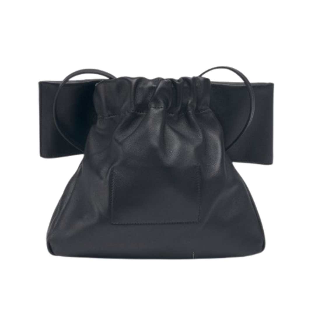 Women's Bow Ribbon Shoulder Bag - Black