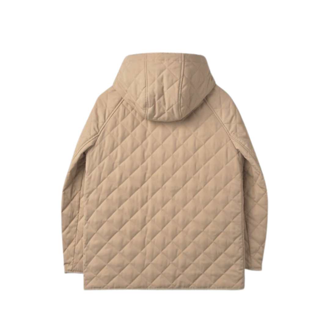 Women's Logo Detail Diamond Quilted Hooded Jacket - Soft Phone 
