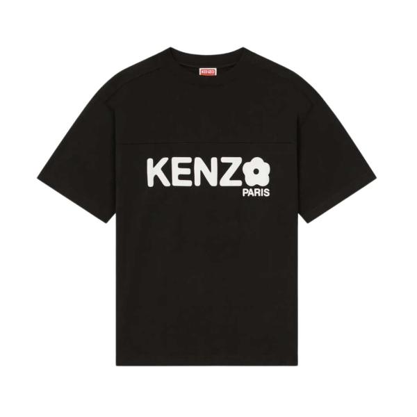 Wide black T-shirt with logo