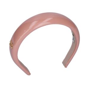 [Weekend Special Price] Women’s Metal Logo Leather Hairband – Pink