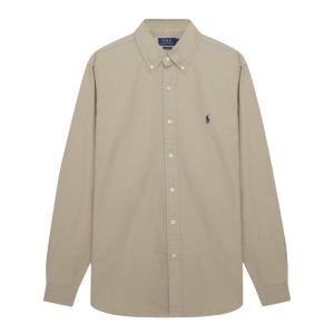 Pony Logo Embroidered Garment Dyed Oxford Shirt 
