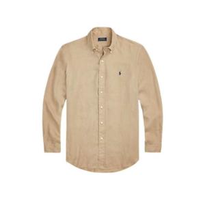 Pony logo embroidered linen shirt