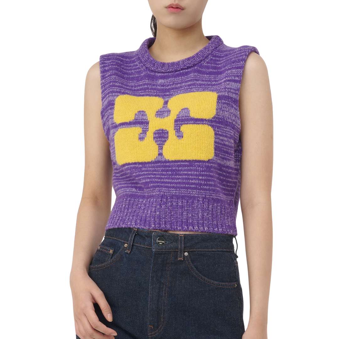 Graphic cropped vest